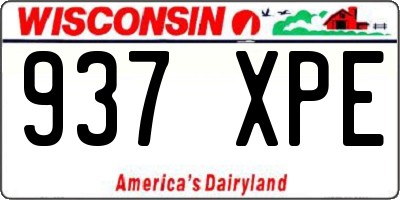 WI license plate 937XPE