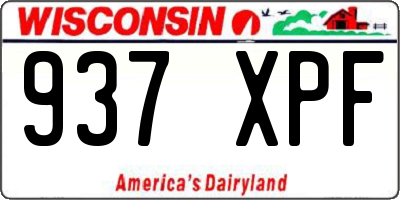 WI license plate 937XPF