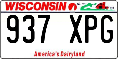 WI license plate 937XPG