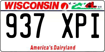 WI license plate 937XPI