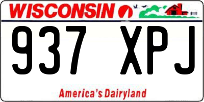 WI license plate 937XPJ