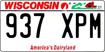 WI license plate 937XPM