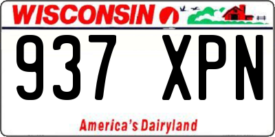 WI license plate 937XPN
