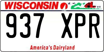 WI license plate 937XPR