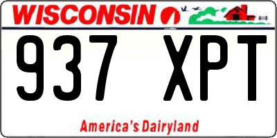 WI license plate 937XPT