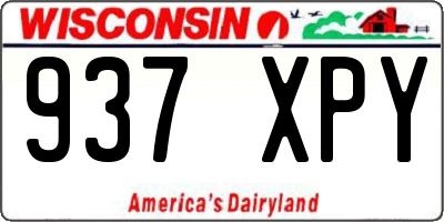WI license plate 937XPY