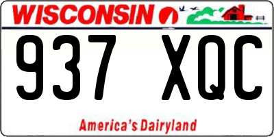 WI license plate 937XQC