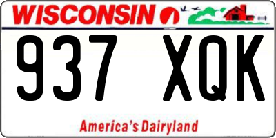 WI license plate 937XQK