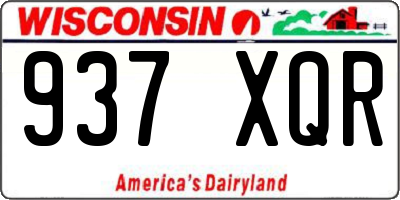WI license plate 937XQR