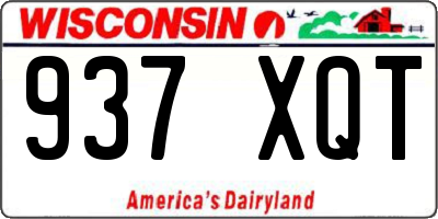 WI license plate 937XQT