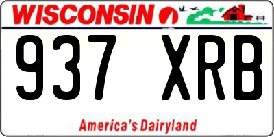 WI license plate 937XRB