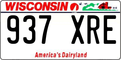 WI license plate 937XRE