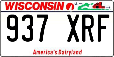 WI license plate 937XRF