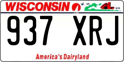 WI license plate 937XRJ