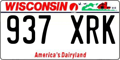 WI license plate 937XRK