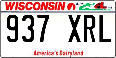WI license plate 937XRL