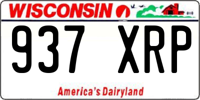 WI license plate 937XRP