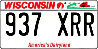 WI license plate 937XRR