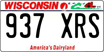 WI license plate 937XRS