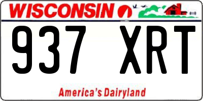 WI license plate 937XRT