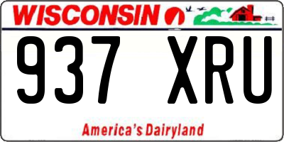 WI license plate 937XRU