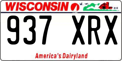 WI license plate 937XRX