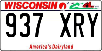 WI license plate 937XRY