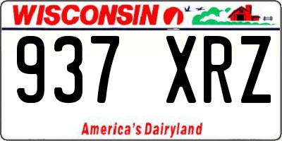 WI license plate 937XRZ