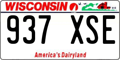 WI license plate 937XSE