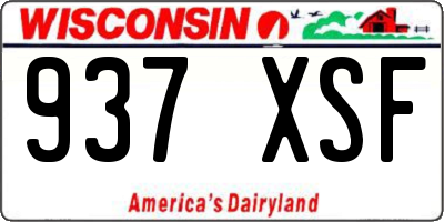 WI license plate 937XSF