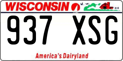WI license plate 937XSG