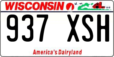 WI license plate 937XSH