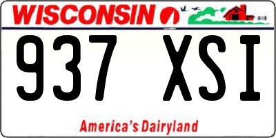 WI license plate 937XSI
