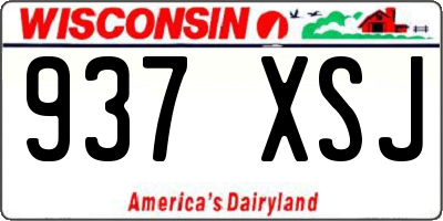 WI license plate 937XSJ