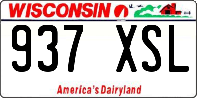 WI license plate 937XSL