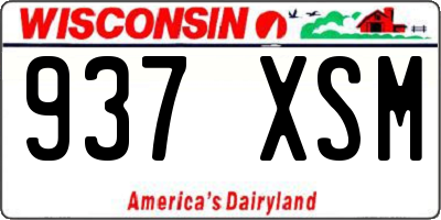 WI license plate 937XSM