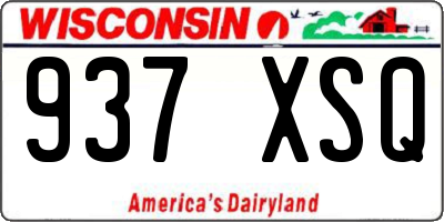 WI license plate 937XSQ