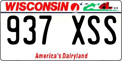 WI license plate 937XSS