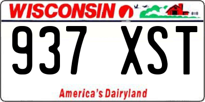 WI license plate 937XST