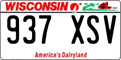 WI license plate 937XSV