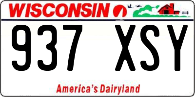 WI license plate 937XSY
