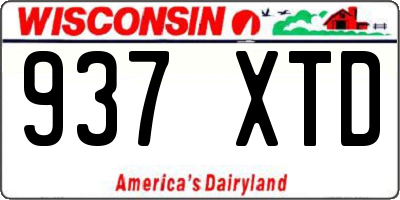 WI license plate 937XTD