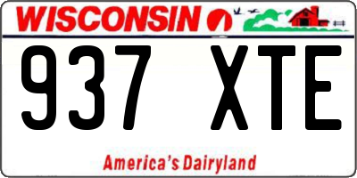 WI license plate 937XTE