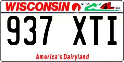 WI license plate 937XTI
