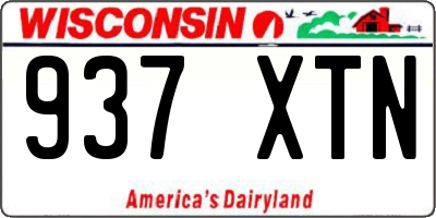 WI license plate 937XTN