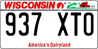 WI license plate 937XTO
