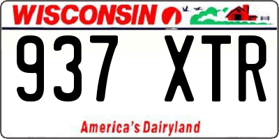 WI license plate 937XTR