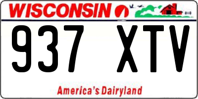 WI license plate 937XTV