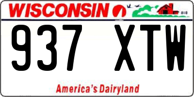 WI license plate 937XTW