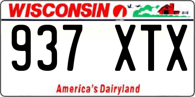 WI license plate 937XTX